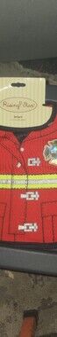 Rising Star Red Firefighter Costume Top with Reflective Trim